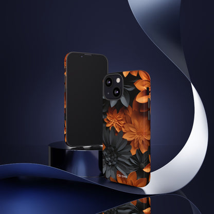 Graphical Orange Florals - iPhone Case