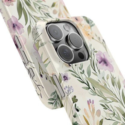 Soft Green Lavender Floral Pattern - Slim iPhone 16 Phone Case