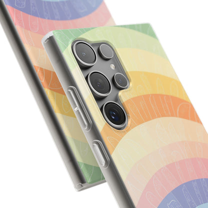 Pastel Rainbow Bands Samsung S24 Ultra Case - Soft