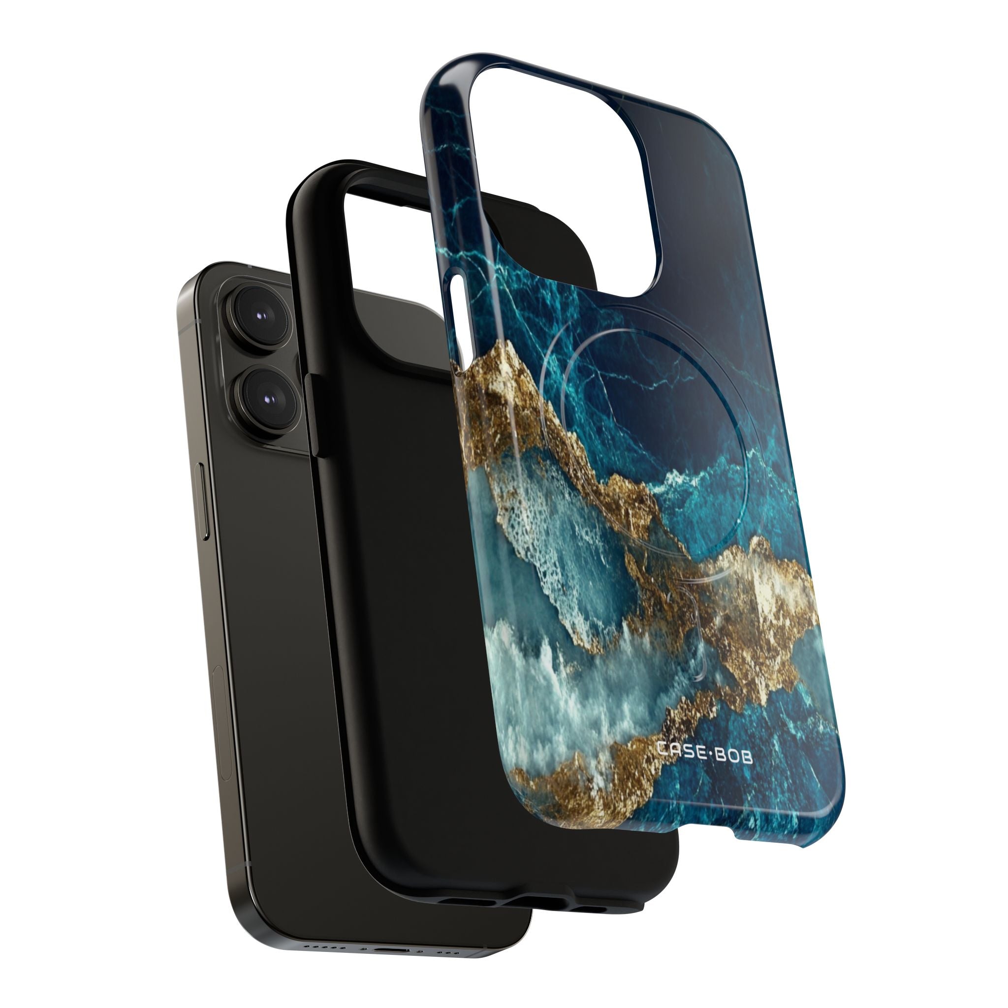 Jagged Gold Split iPhone 14 Pro Case - Tough+