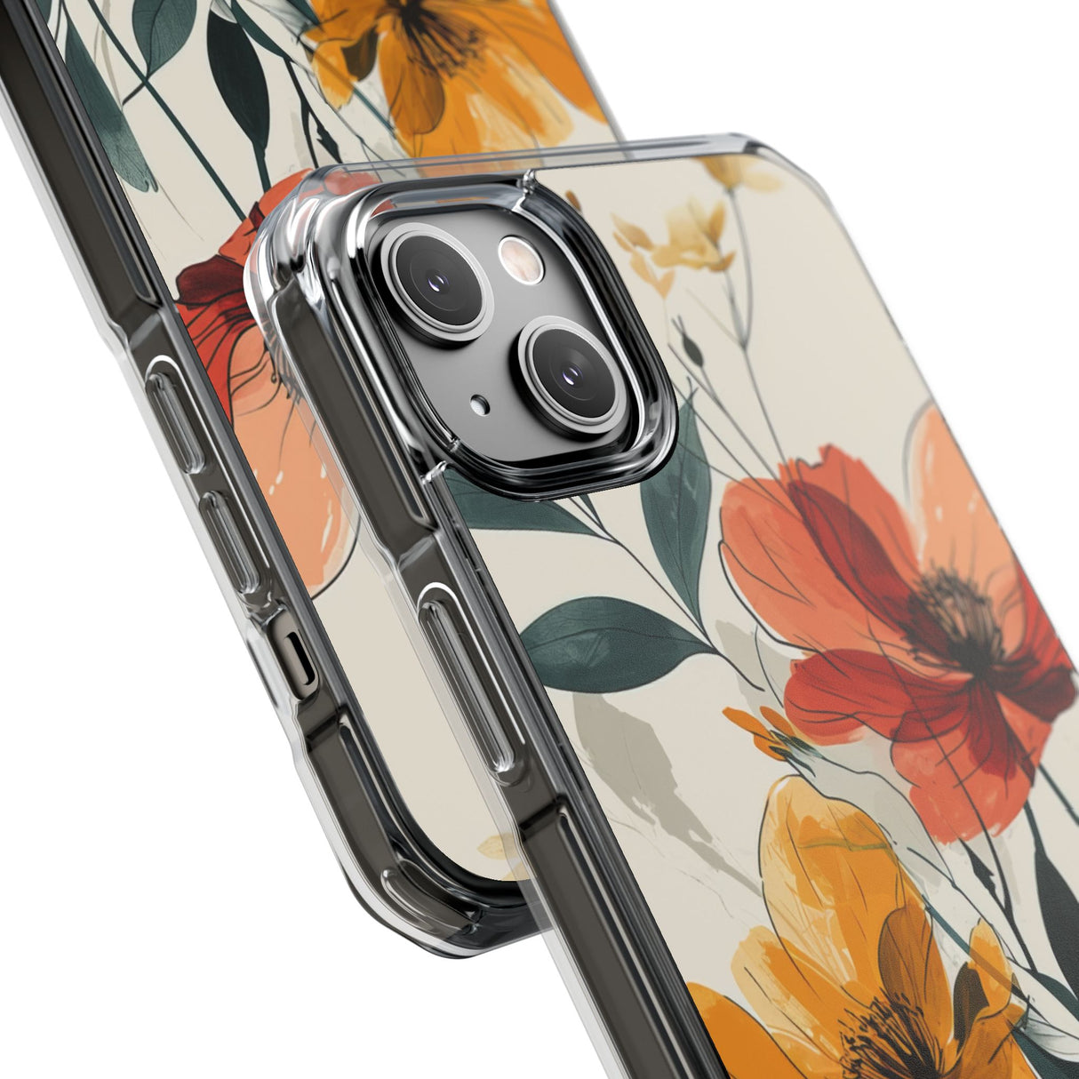 Serene Floral Harmony - Phone Case for iPhone (Clear Impact - Magnetic)