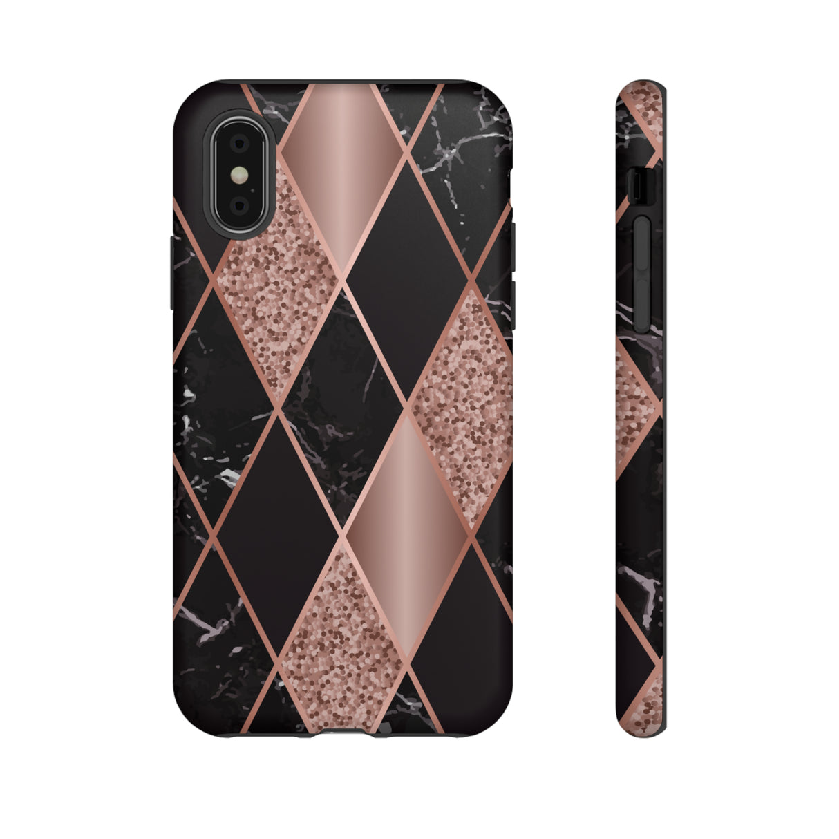 Pink Black Geometric - Protective Phone Case