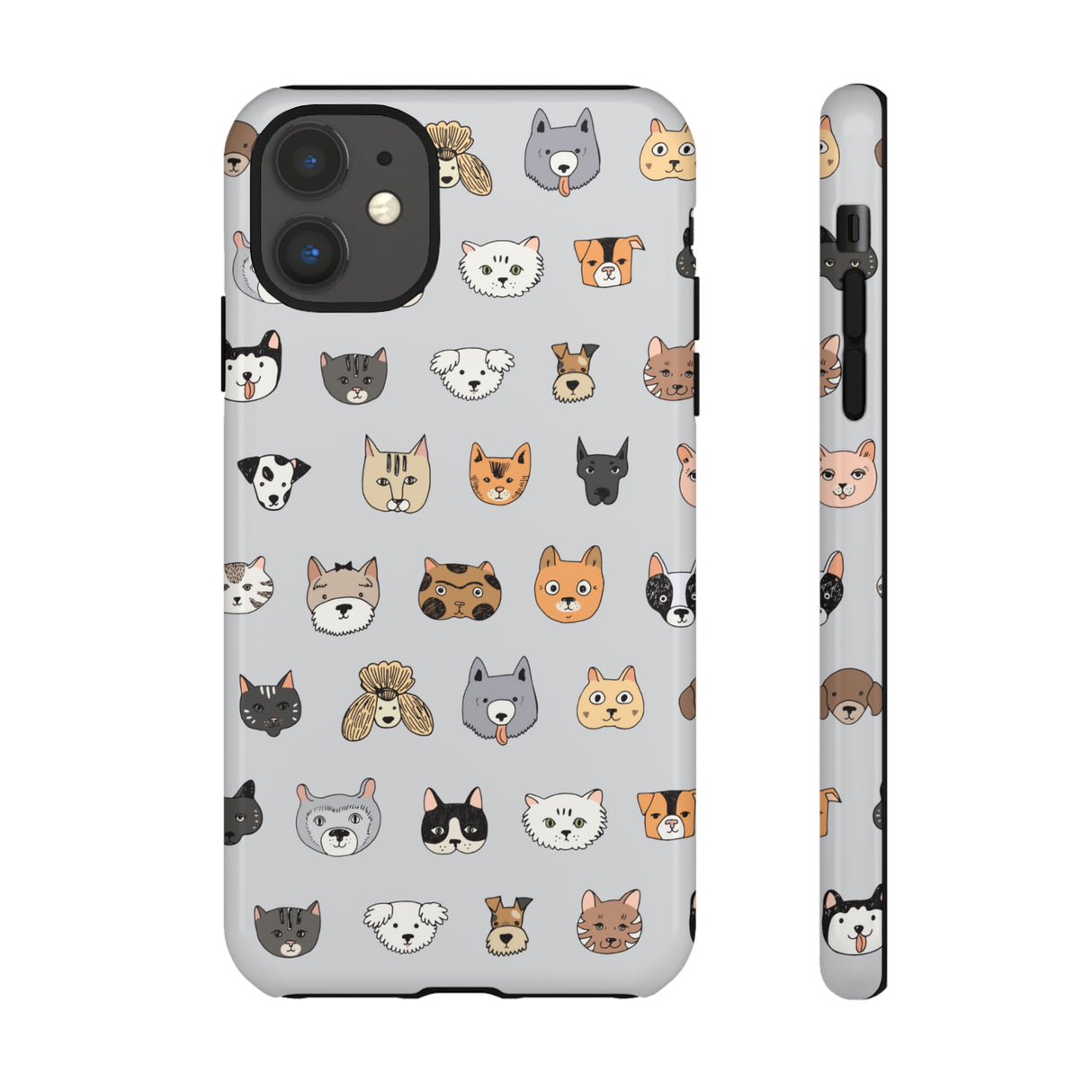 Cats n Dogs Pattern iPhone Case (Protective) iPhone 11 Glossy Phone Case