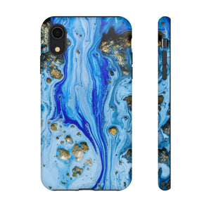 Blue Ice Ink Art iPhone Case (Protective) iPhone XR Matte Phone Case