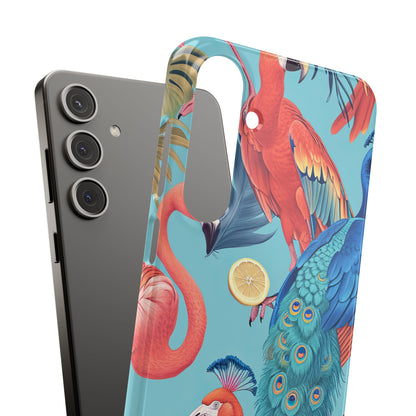 Tropical Flamingo Bliss - Slim Samsung S24 Phone Case