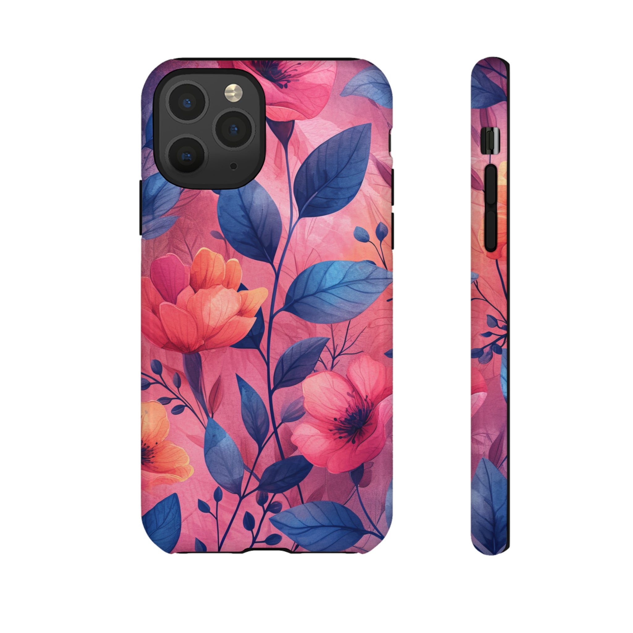 Herringbone Blossom Harmony - Protective Phone Case