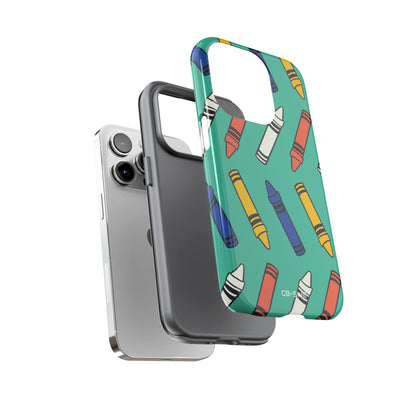 Crayons Dance Playfully - iPhone Case