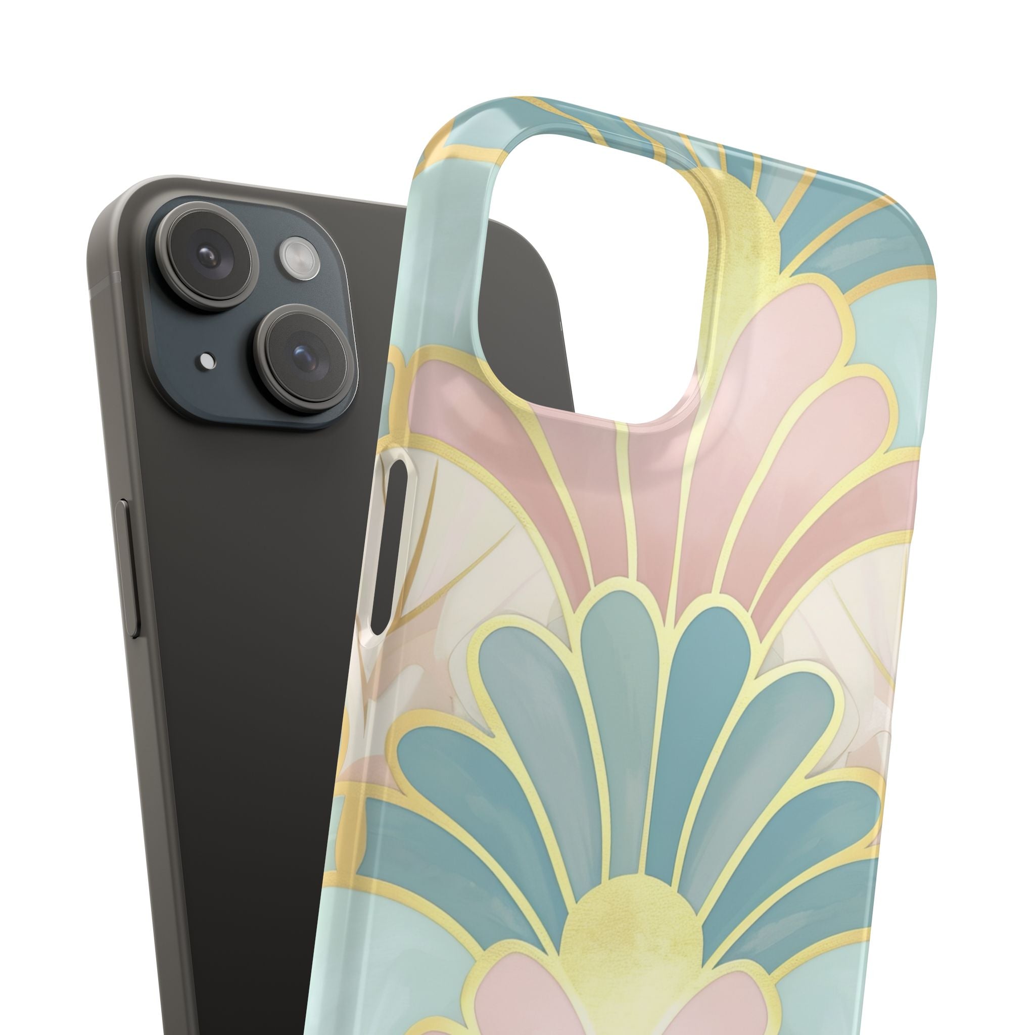 Pastel Deco Elegance - Slim iPhone 15 Phone Case