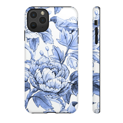 Watercolor Blue Floral - Protective Phone Case