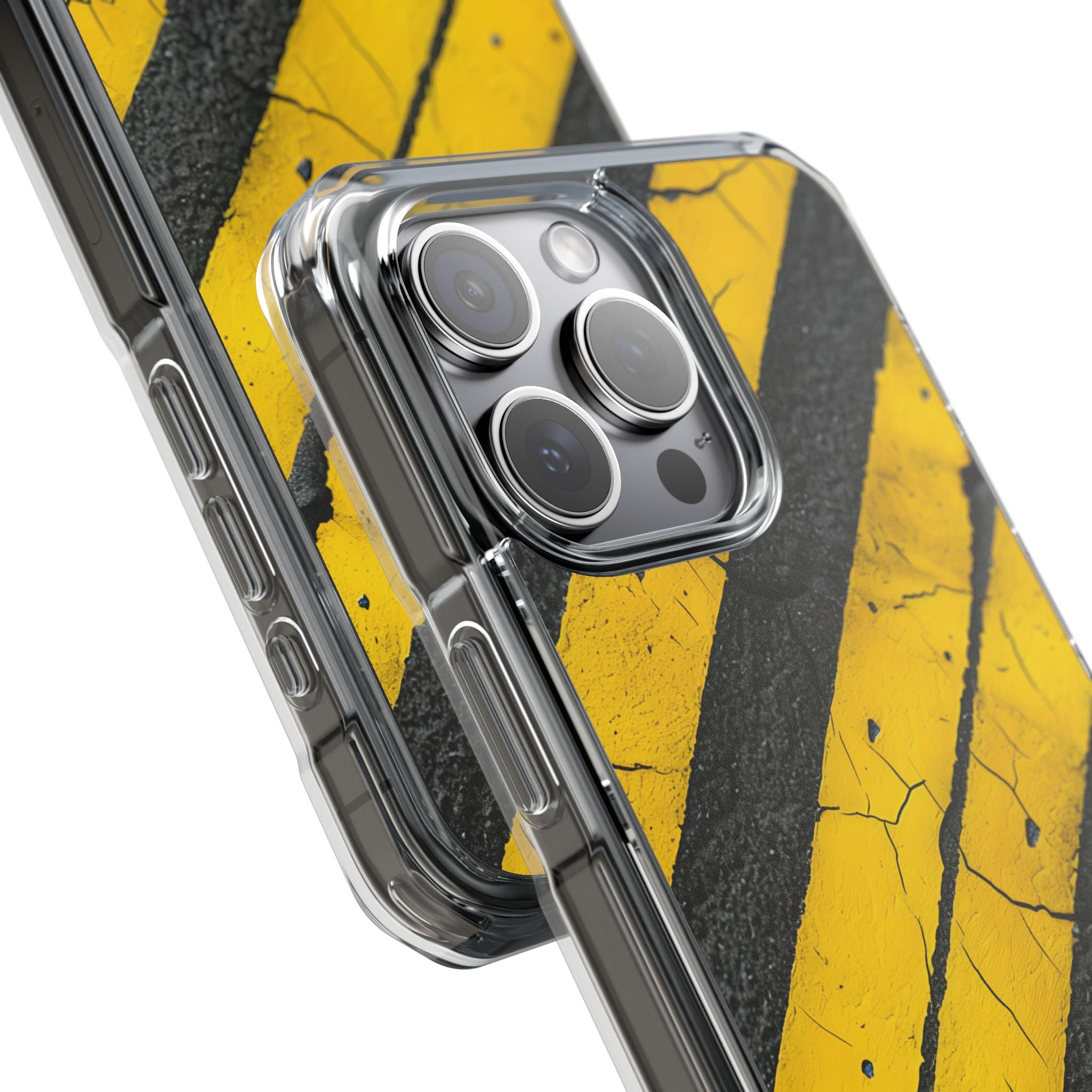 Cracked Hazard Lines iPhone Case - Impact