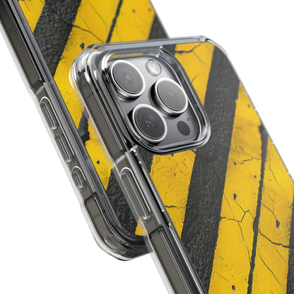 Cracked Hazard Lines iPhone Case - Impact
