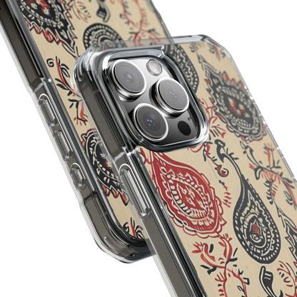 Navy Paisley Swirl iPhone 16 - Impact Clear+