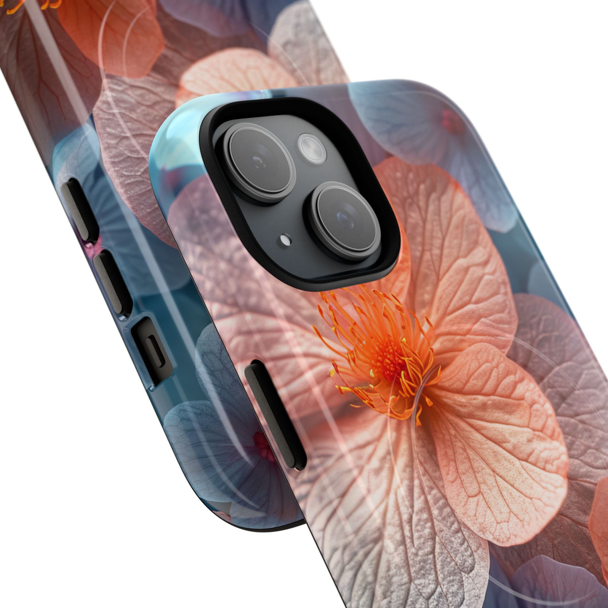 Peach Blossom Serenity - Tough + MagSafe® iPhone 15 Phone Case