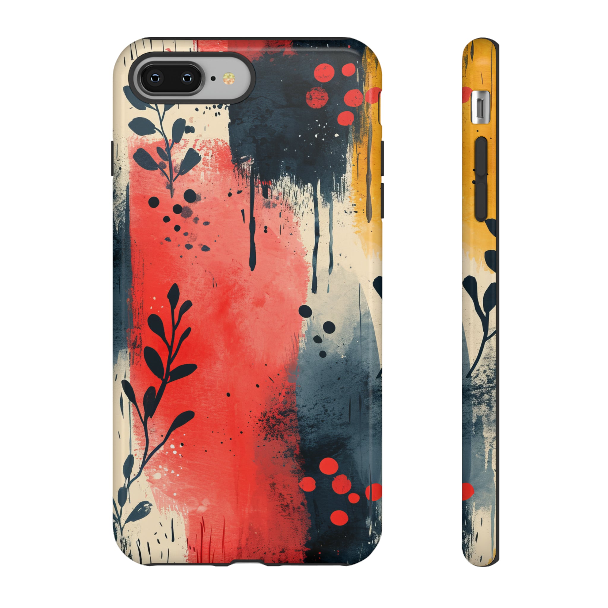 Scandinavian Leafy Brushstrokes - Protective Phone Case