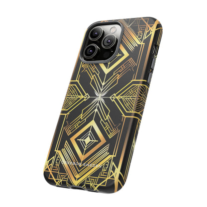 Golden Geometric Opulence iPhone 14 - Tough Phone Case