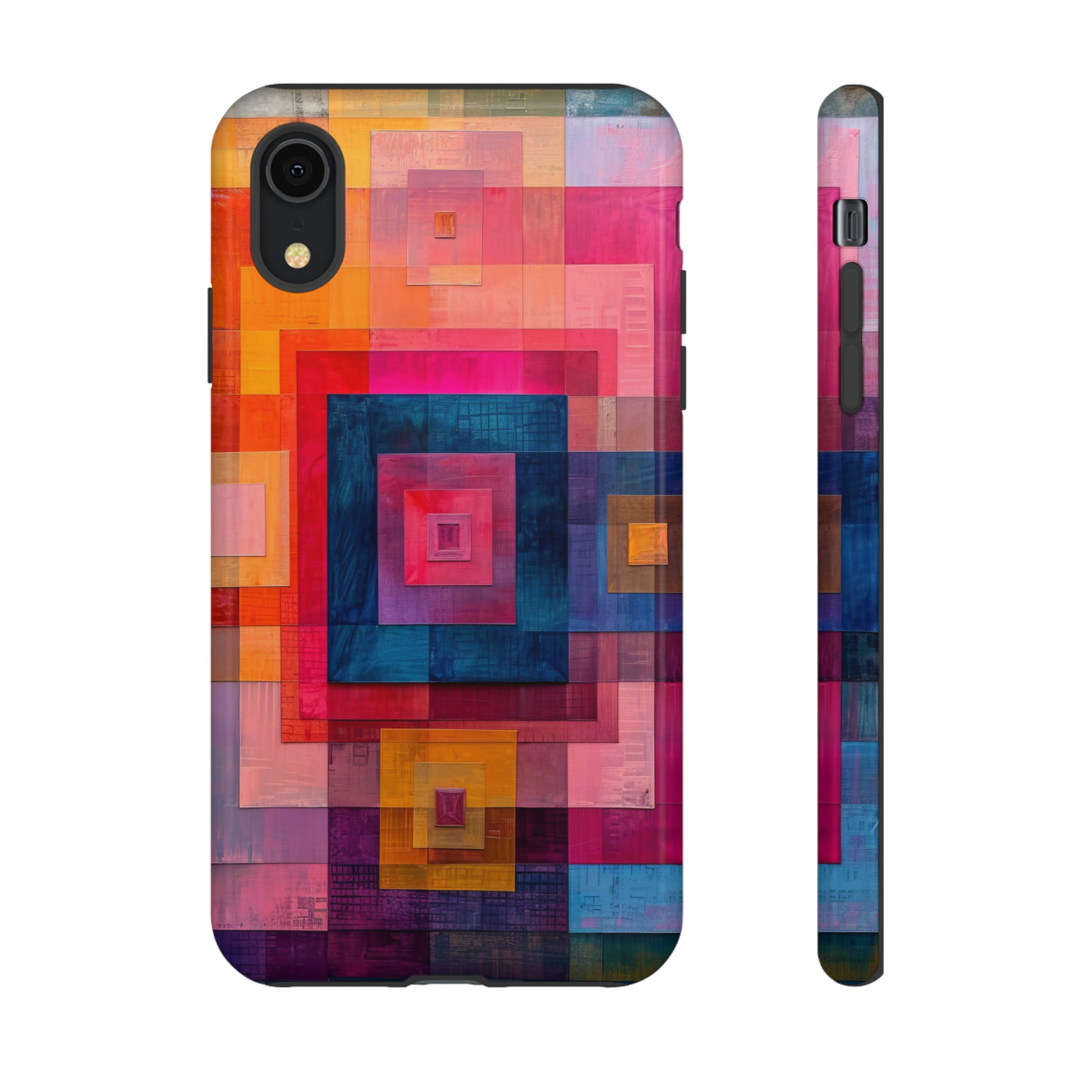 Center-Out Pastel Squares - Protective Phone Case