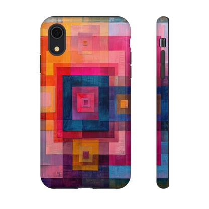 Center-Out Pastel Squares - Protective Phone Case