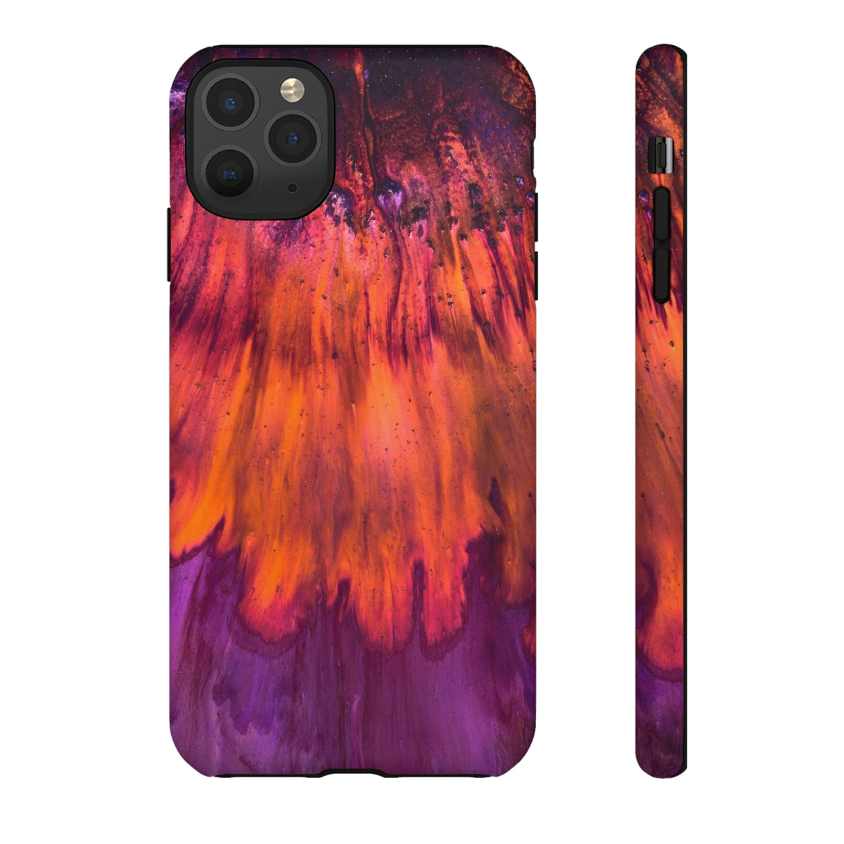 Orange Flow Ink Art iPhone Case (Protective) iPhone 11 Pro Max Matte Phone Case