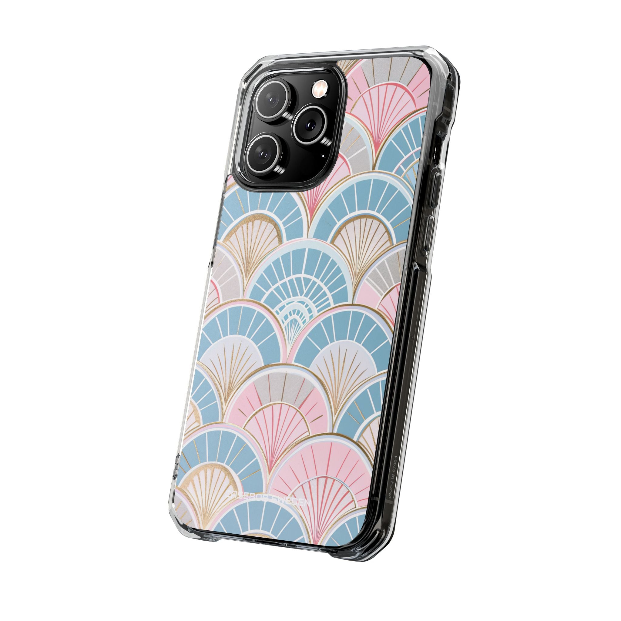 Art Deco Pastel Fan Pattern - Clear Impact iPhone 14 Phone Case