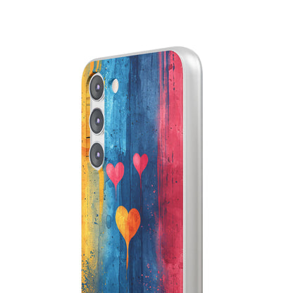 Hearts Watercolor Art - Flexi Samsung S23 Phone Case