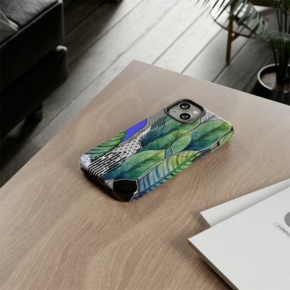 Watercolor Green Leafs - Protective Phone Case