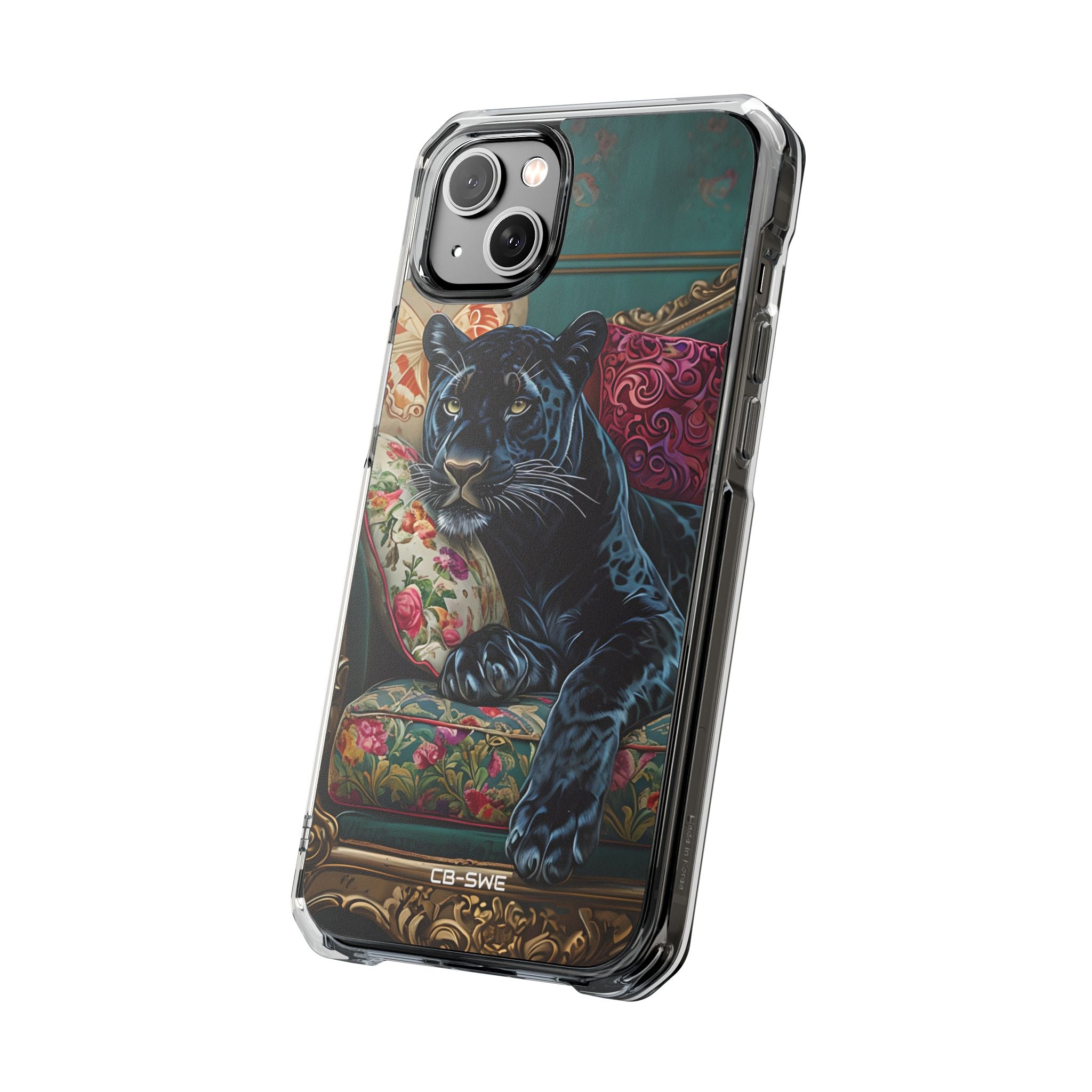 Panther on Vintage Chaise iPhone Case - Impact
