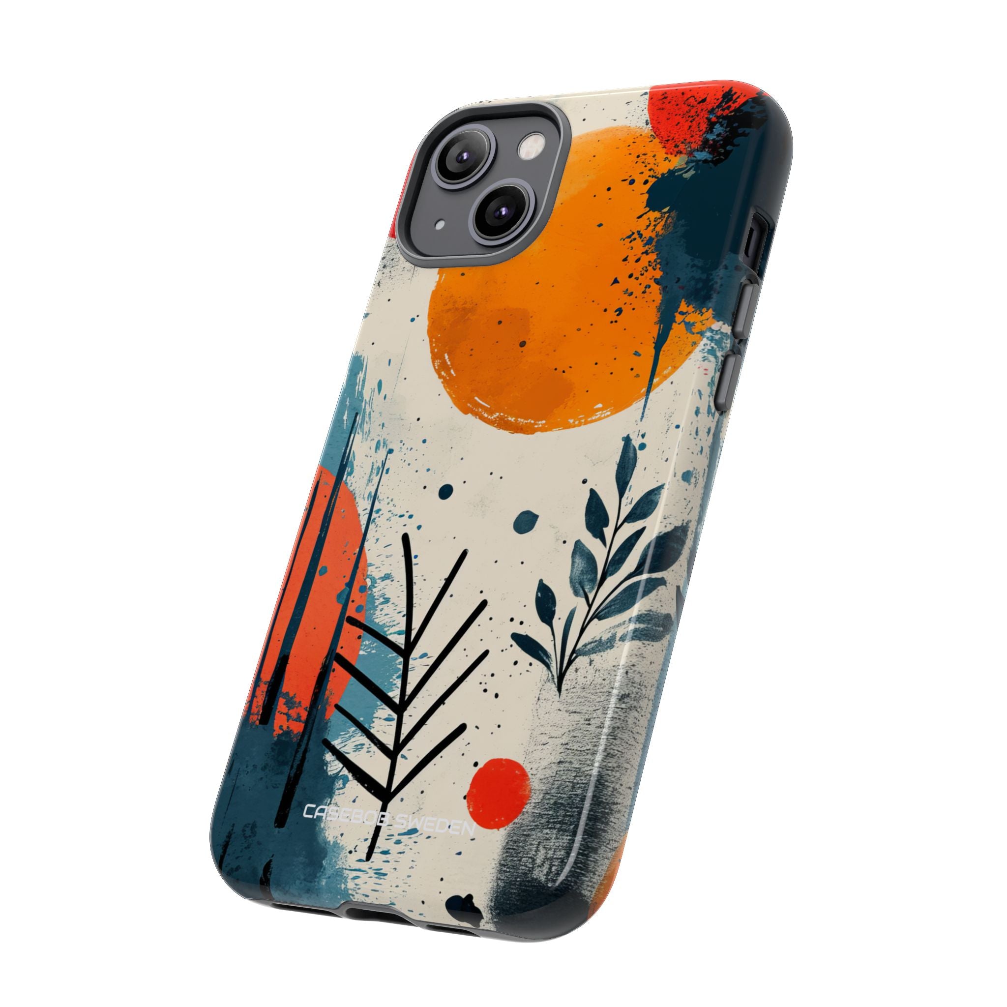 Orange Blue Splash - Tough iPhone 14 Phone Case