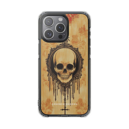 Gothic Skull Elegance iPhone 15 - Clear Impact Phone Case