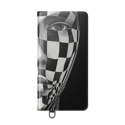 Mirrored Checkerboard Face - Samsung S25 Ultra Case - Wallet
