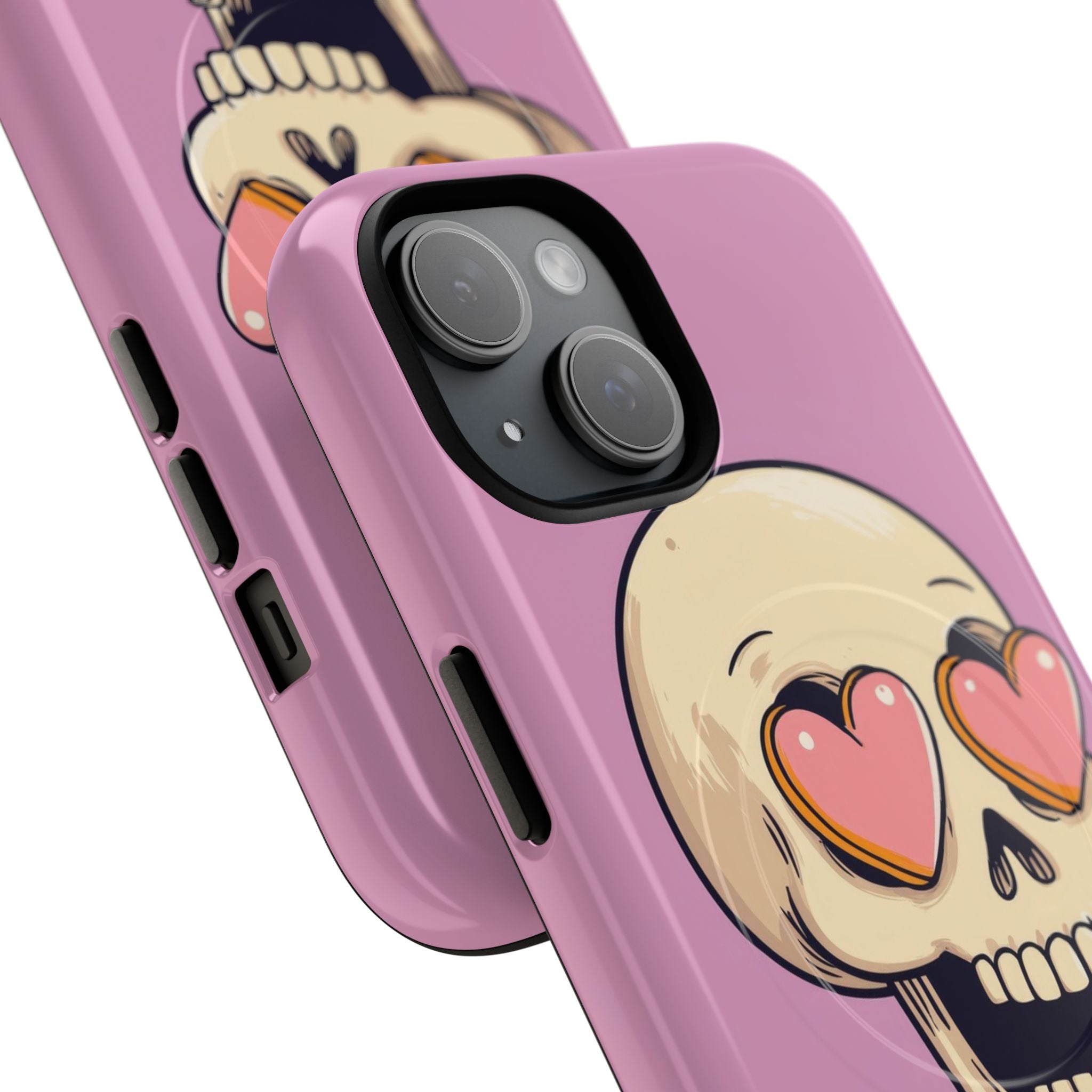 Heart Eyed Skull iPhone 15 Case - Tough+
