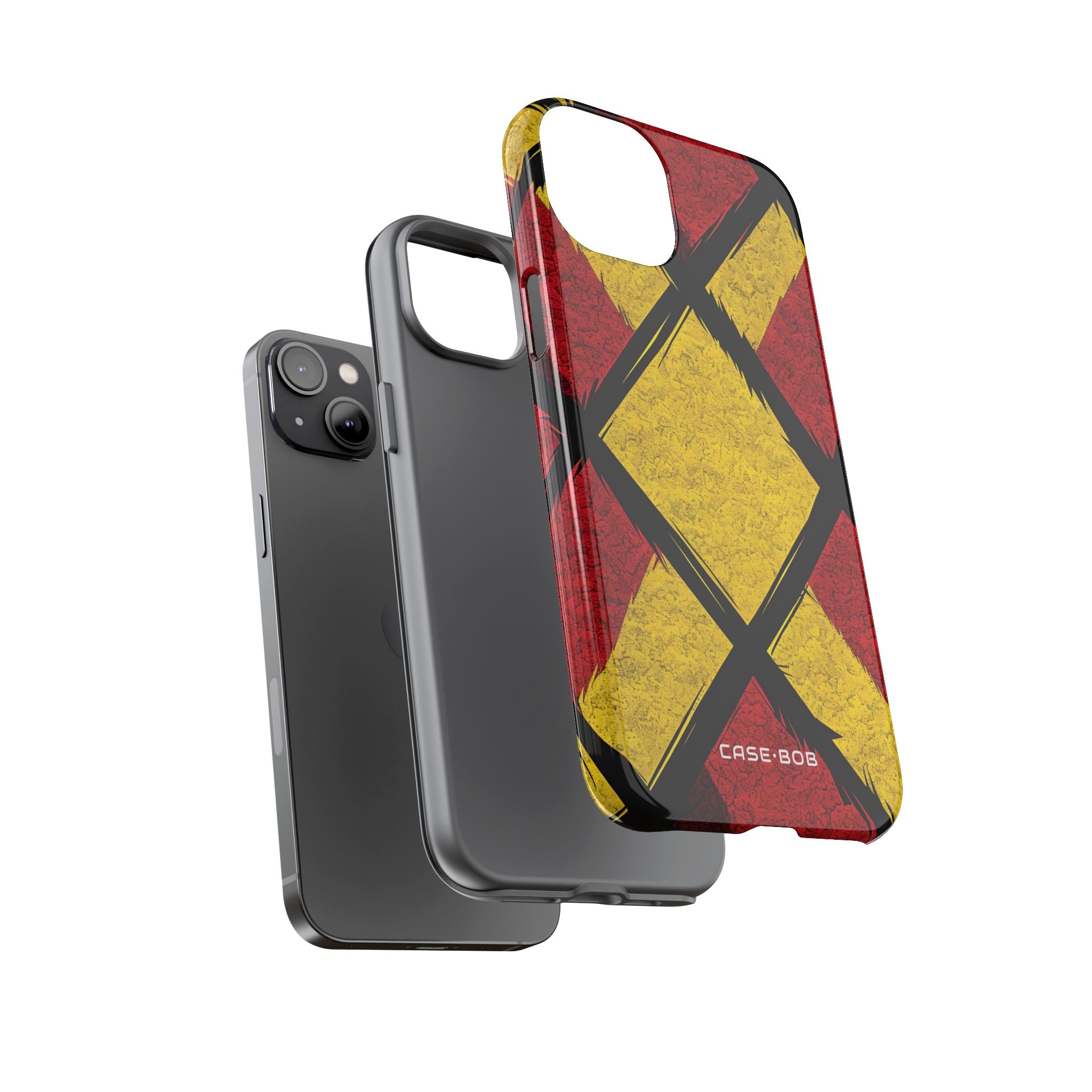 Cracked Diamond Grid iPhone 14 Plus Case - Tough
