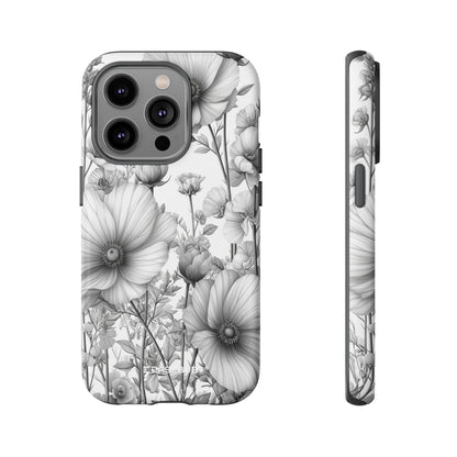 Monochrome Flora | Protective Phone Case for iPhone