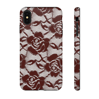 Red Lace Gothic Flower - Protective Phone Case