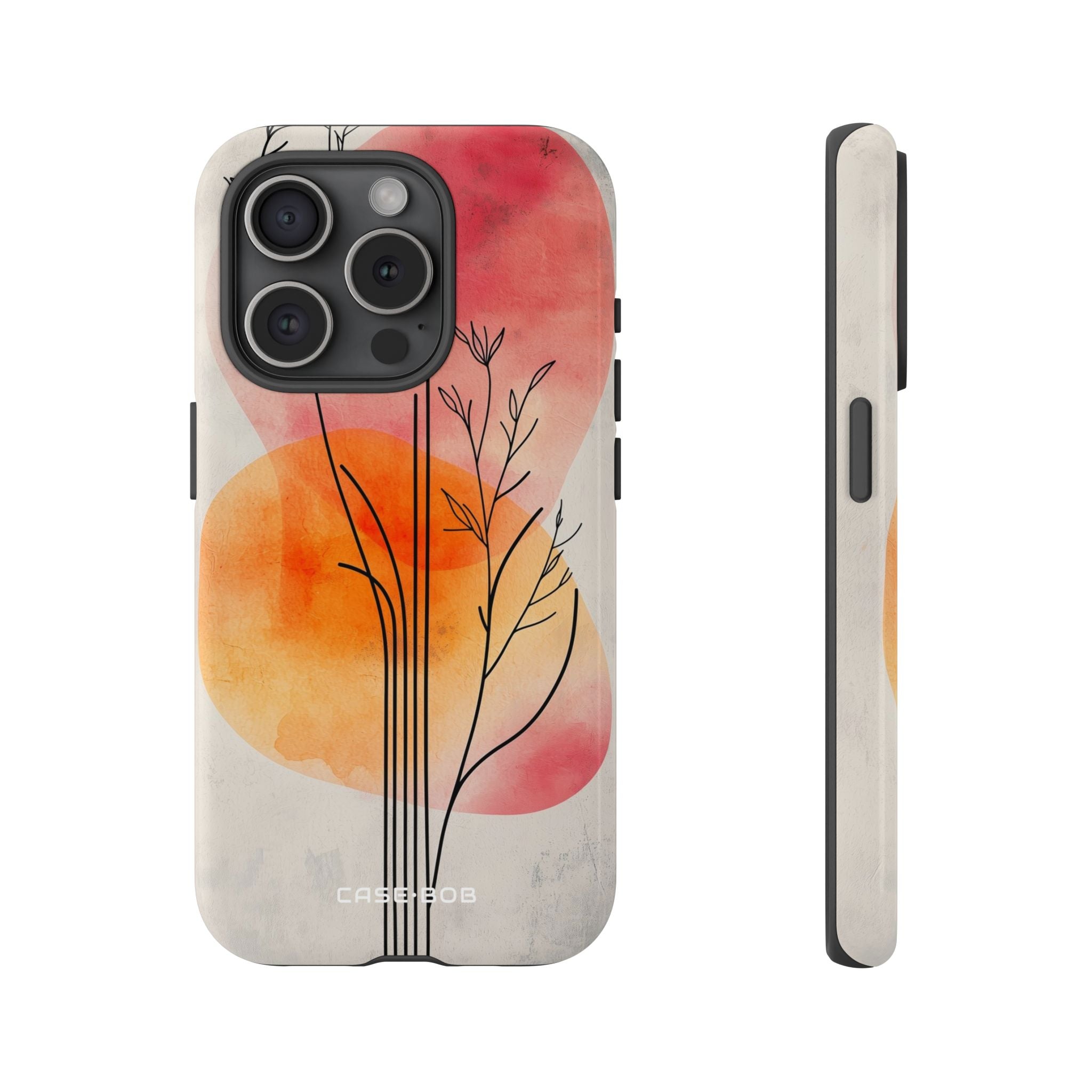 Curved Stem Sunset iPhone 15 Pro Case - Tough