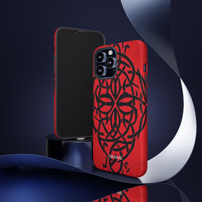 Beautiful Red Symmetric Celtic Symbols Gothic Standard iPhone 13 - Tough