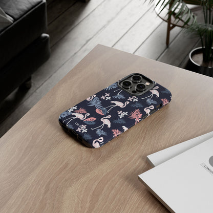 Flamingos Dance Playfully - iPhone Case