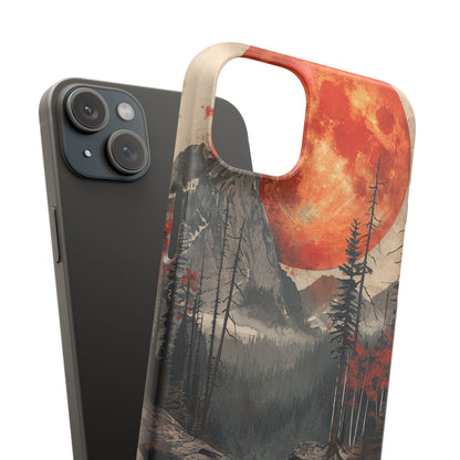 Himmlisches Leuchten über reflektierender Landschaft iPhone 15 - Schlanke Handyhülle