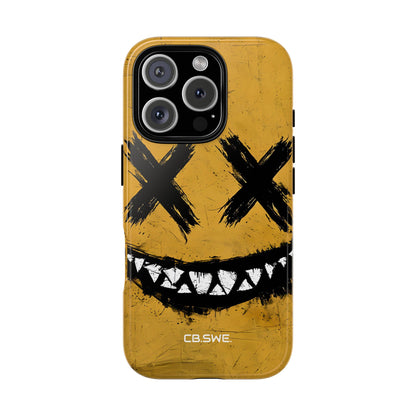 Sinister Smiling Face Grunge Illustration iPhone 16 - Tough
