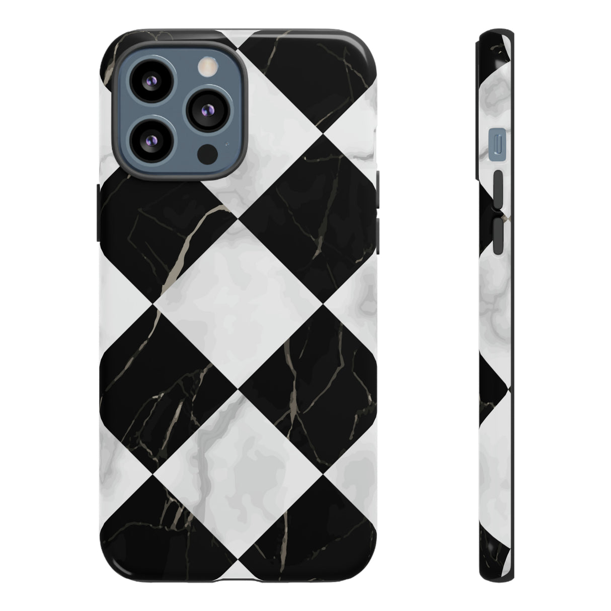 Check Marble - Protective Phone Case