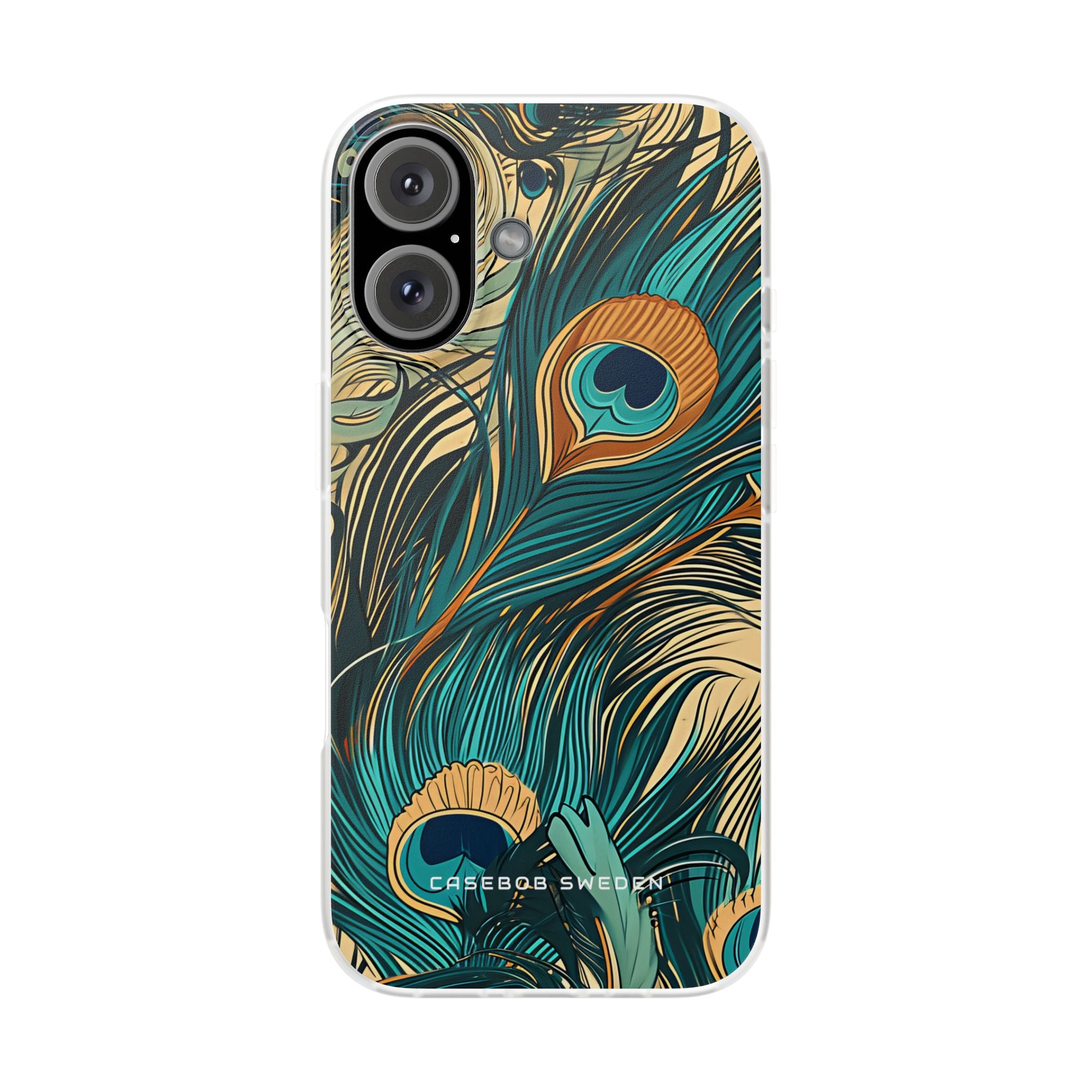 Jugendstil Pfau Eleganz iPhone 16 - Flexi Handyhülle