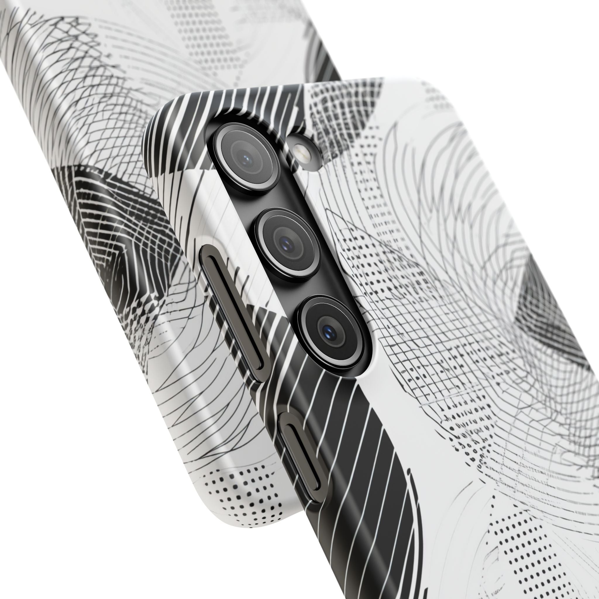 Geometric Monochrome Flow Samsung S23 - Slim Phone Case