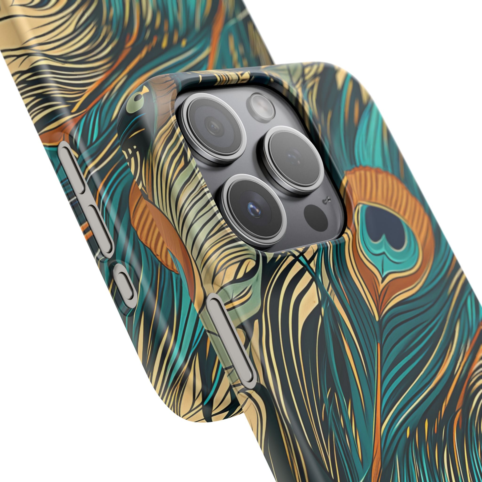 Art Nouveau Peacock Elegance iPhone 15 - Slim Phone Case