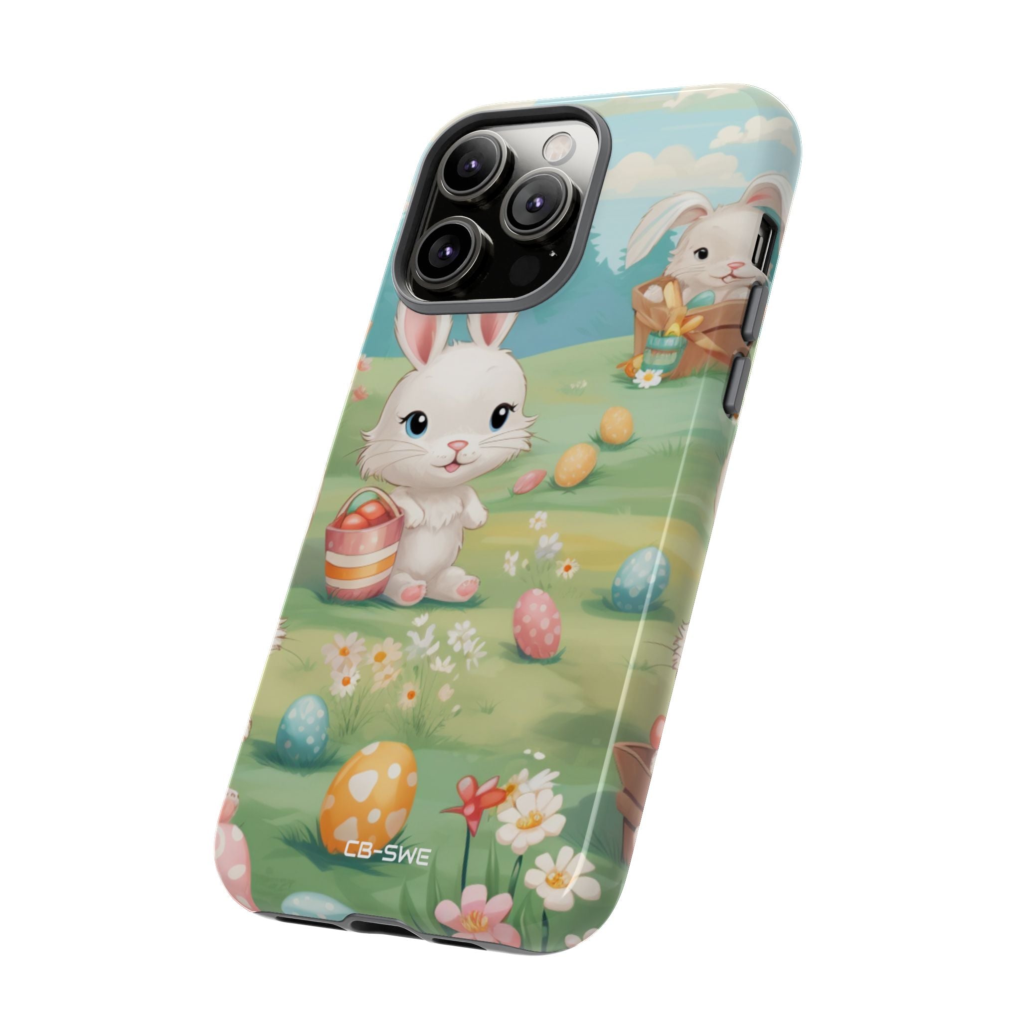 Bunnies Hunt Eggs - iPhone Case