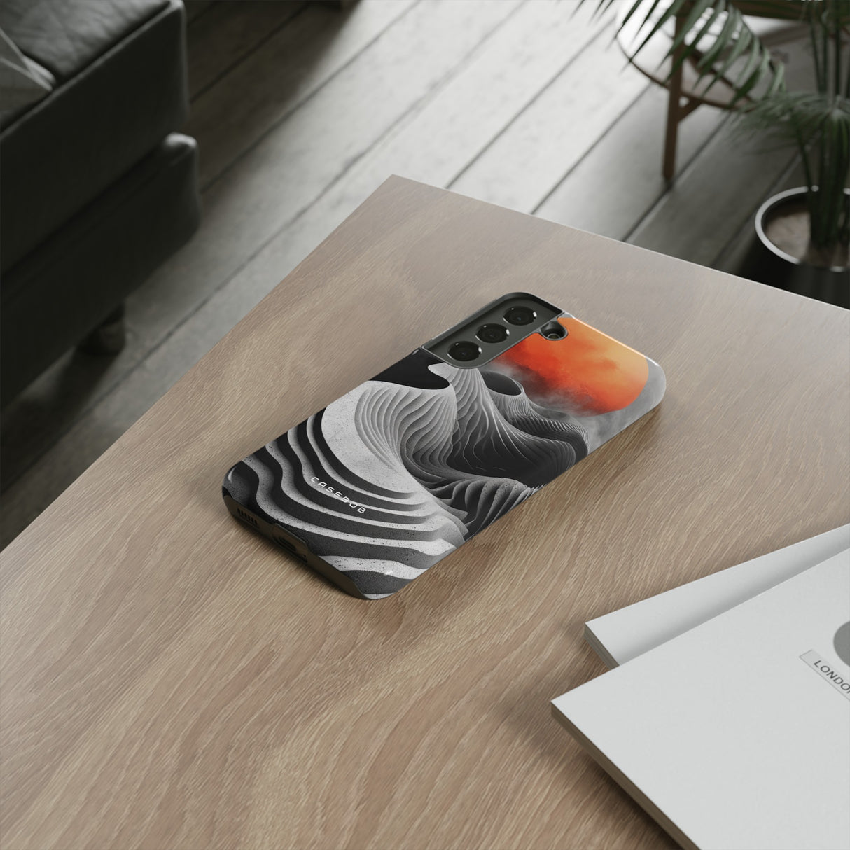 Orange Moon Illusion - Protective Phone Case