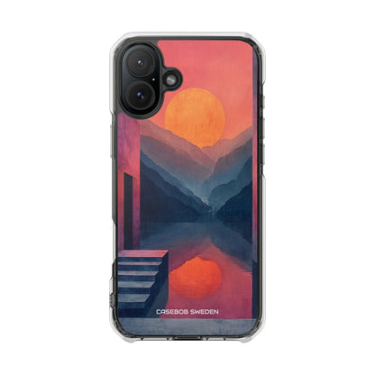 Surreal Sunset Landscape - Clear Impact iPhone 16 Phone Case