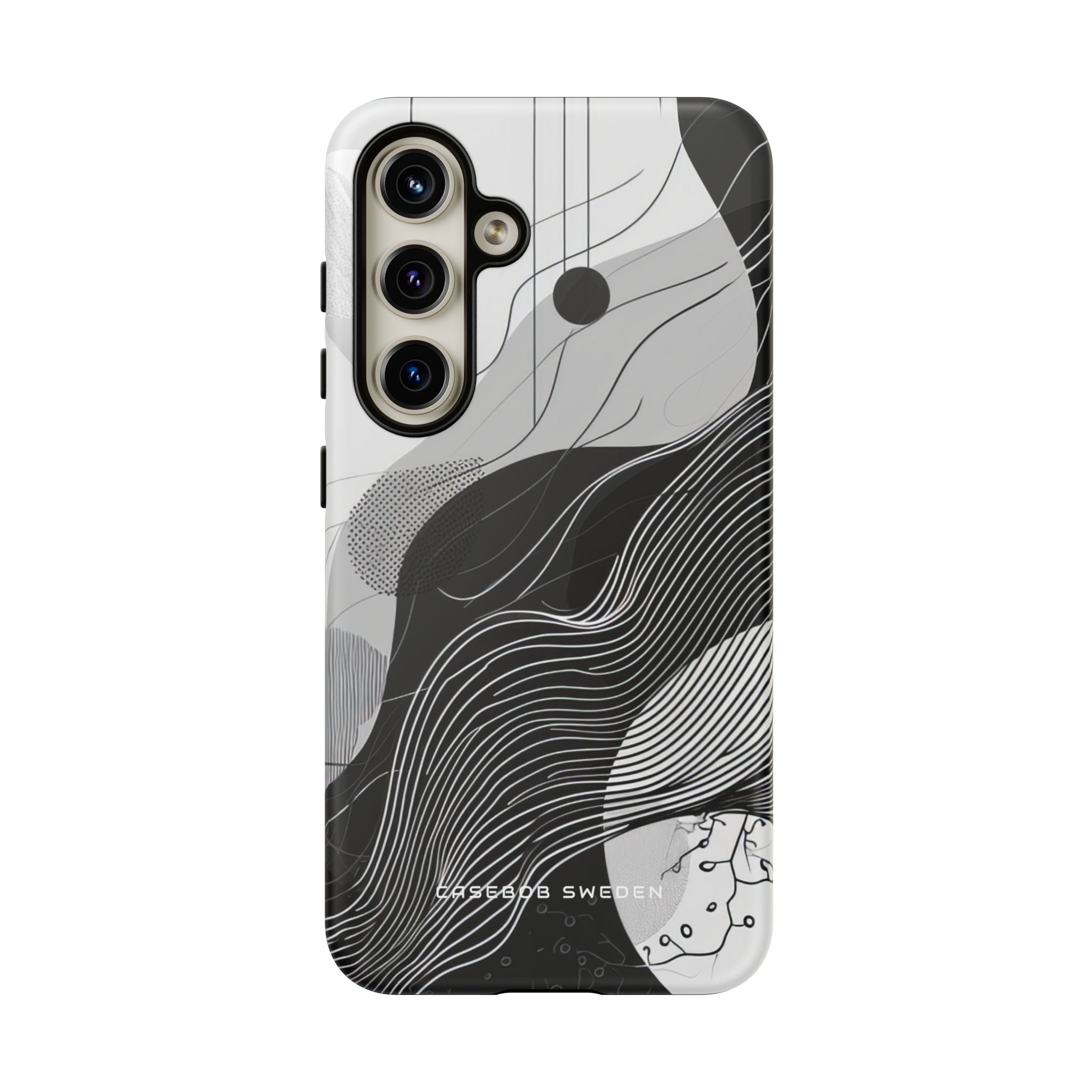 Fluid Rhythms: Monochrome Line Flow Samsung S24 - Tough Phone Case