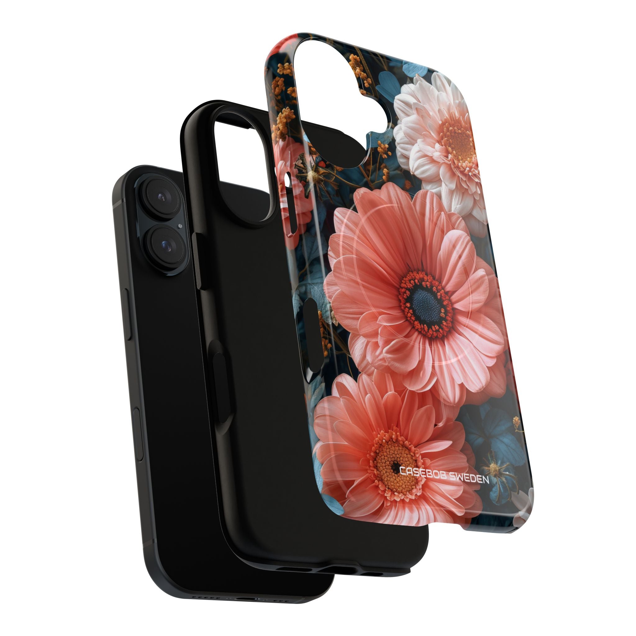 Coral Teal Blooms - Tough + MagSafe® iPhone 16 Phone Case