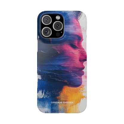 Blue Magenta Portrait - Slim iPhone 16 Phone Case