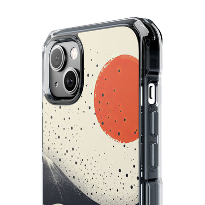 Red Sun Over Flowing Horizons iPhone 14 - Clear Impact Phone Case