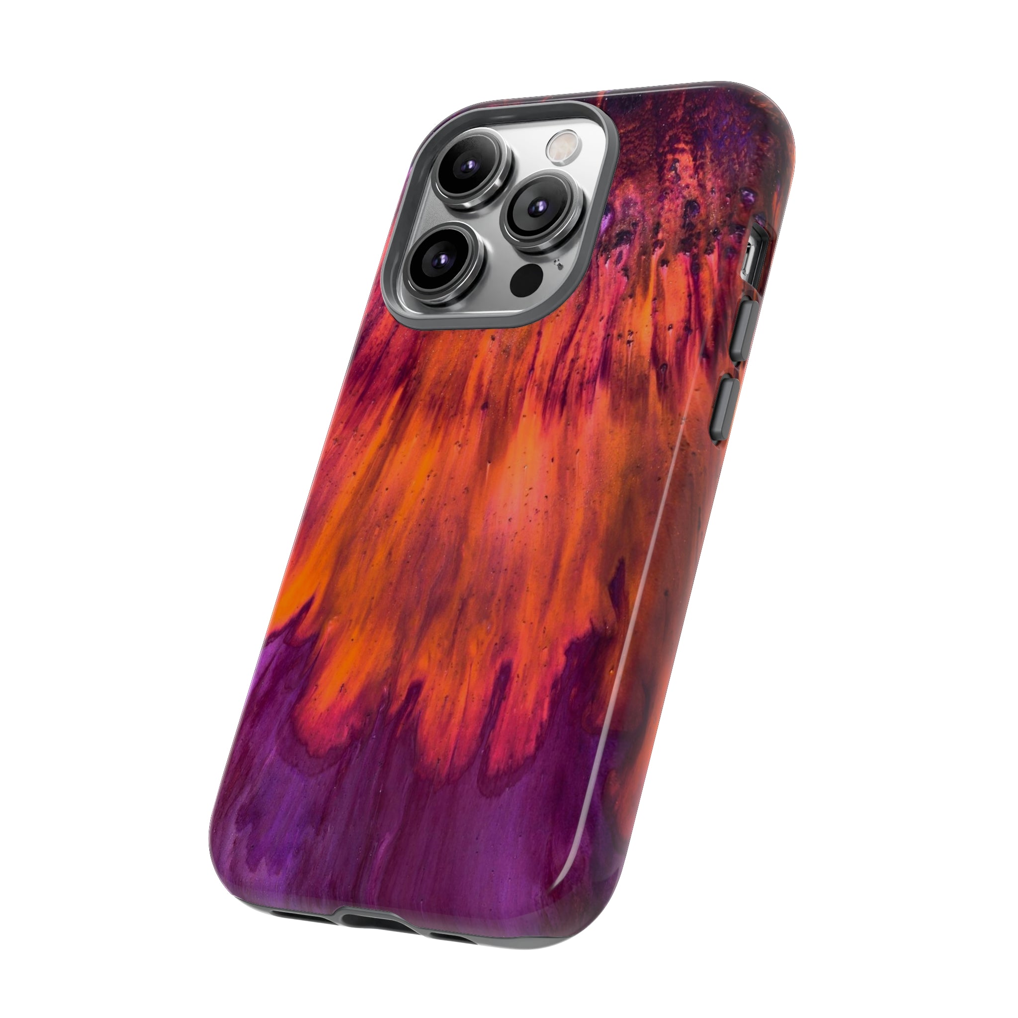 Orange Flow Ink Art iPhone Case (Protective) Phone Case